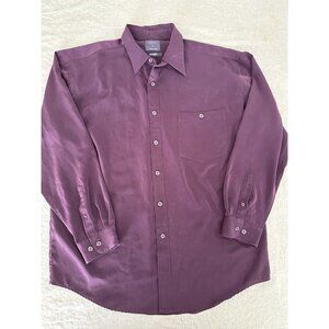 🌵4/$25 Now Men's Size Large L Button-Down Dress Shirt Purple Long Sleeve Collar